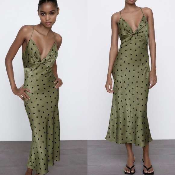 Zara Dresses & Skirts - Zara Polka Dot Slip Dress